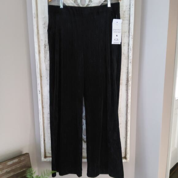 Gloria Vanderbilt Women's 14 Shape Effect Wide Leg Pant Black Metallic Glitter - Picture 3 of 9